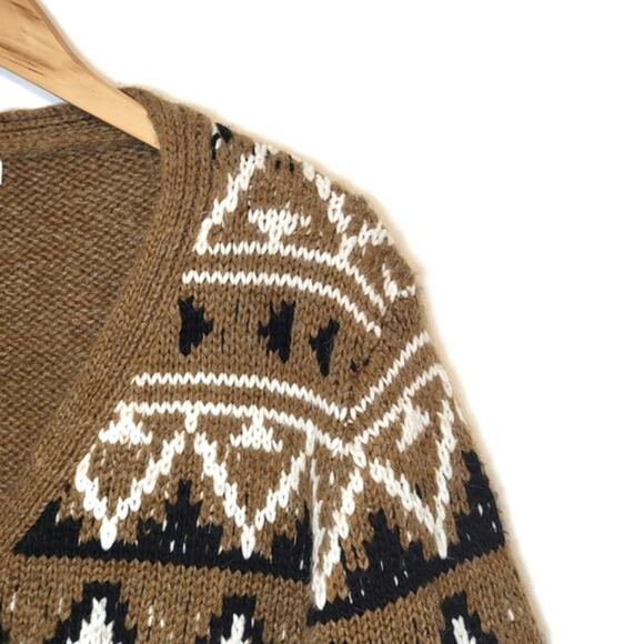 BB Dakota Steve Madden Fair Isle Aztec Button Down Cardigan Sweater Cozy Fall S - Picture 5 of 15